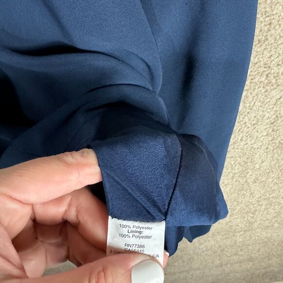 J. Crew Sheath Dress Petite‎ Size 6P White/Navy Colorblock Short Sleeve Crepe - Picture 8 of 11